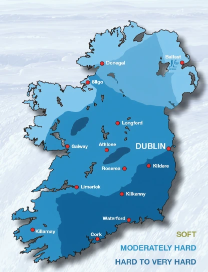 Ireland Hard Water map