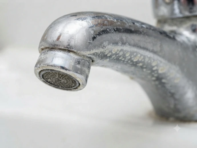 hard water, limescale on tap