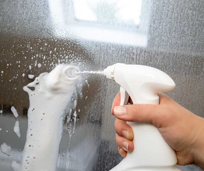 Limescale buildup in the bathroom