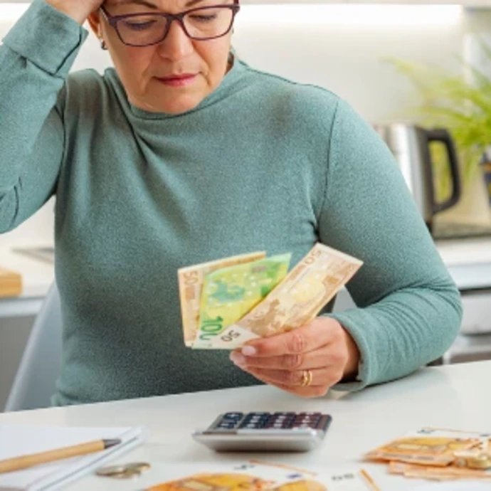 woman calculating costs